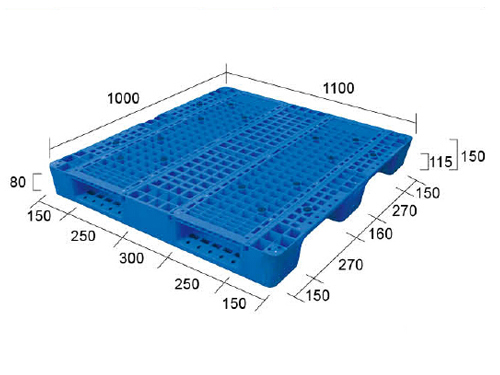 1110網(wǎng)格川字（置鋼管）塑料托盤